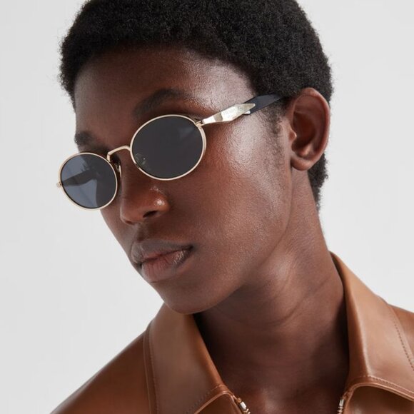 NWT PRADA SUNGLASSES GOLD - Picture 1 of 6